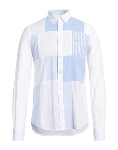 Harmont & Blaine Man Shirt Light Blue Size 3xl Cotton, Linen In Blue
