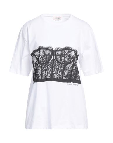 Shop Alexander Mcqueen Woman T-shirt White Size 8 Cotton
