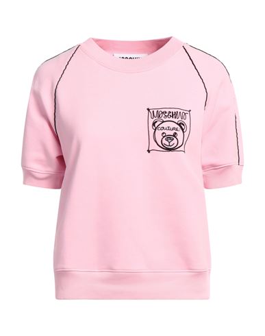 Moschino Woman Sweatshirt Pink Size 12 Cotton