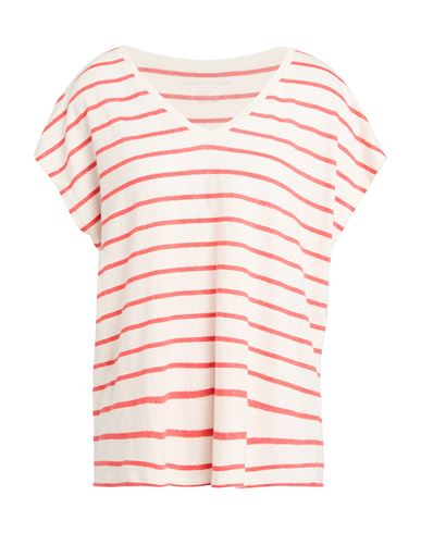 MAJESTIC MAJESTIC FILATURES WOMAN T-SHIRT CORAL SIZE 1 LINEN, ELASTANE 