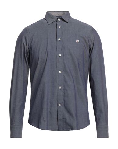 Shop Harmont & Blaine Man Shirt Navy Blue Size Xxl Cotton
