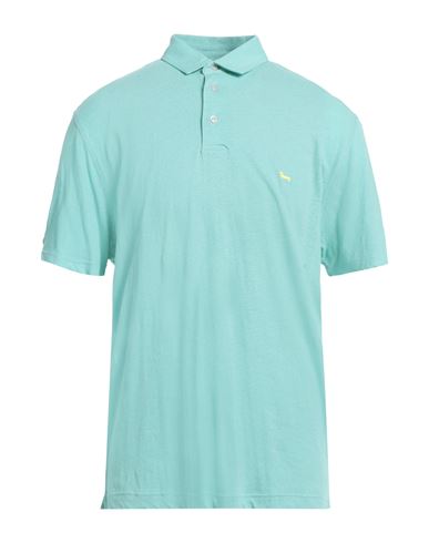 Harmont & Blaine Man Polo Shirt Turquoise Size S Linen, Cotton In Blue