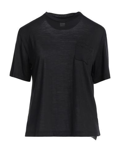 Shop Eleventy Woman T-shirt Black Size L Elastane, Wool
