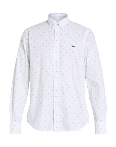 Harmont & Blaine Man Shirt Lime Green Size Xl Cotton In White