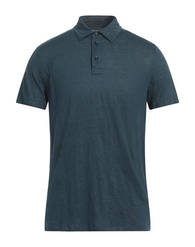 Shop Majestic Filatures Man Polo Shirt Slate Blue Size M Linen, Elastane