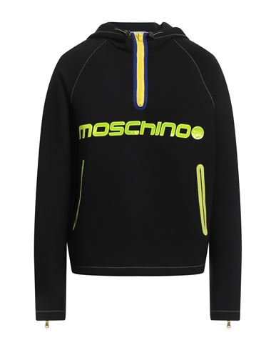 Shop Moschino Man Sweatshirt Black Size 40 Viscose, Elastane