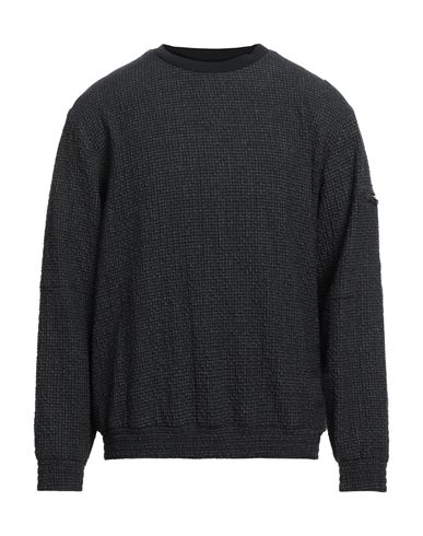 Emporio Armani Man Sweatshirt Navy Blue Size 44 Virgin Wool, Elastane