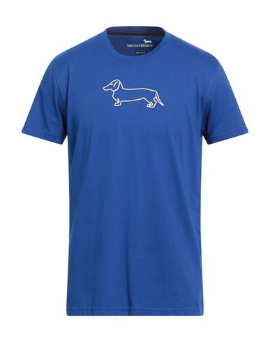 Harmont & Blaine Man T-shirt Blue Size Xxl Cotton In Animal Print