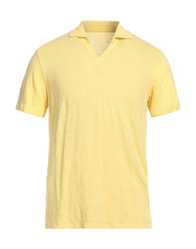 Shop Majestic Filatures Man Polo Shirt Yellow Size M Linen, Elastane