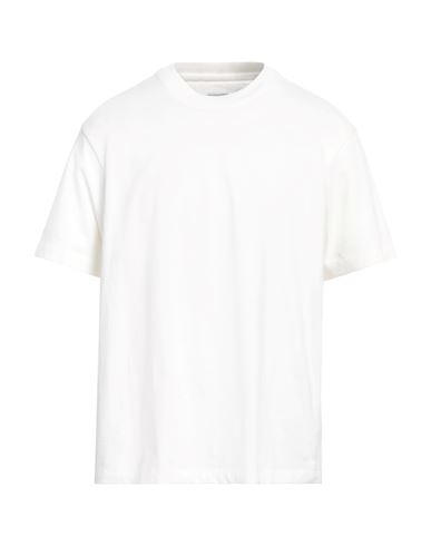 Shop Bottega Veneta Man T-shirt Cream Size M Cotton, Polyester In White