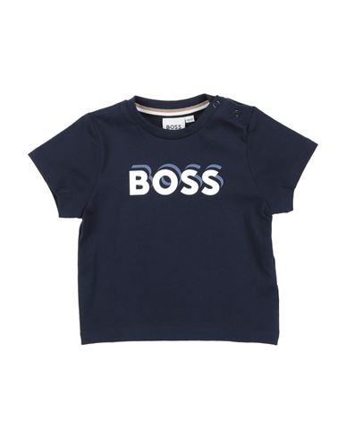 Hugo Boss Babies' Boss Newborn Boy T-shirt Midnight Blue Size 3 Cotton, Elastane