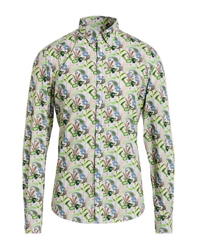 Harmont & Blaine Man Shirt Light Green Size L Cotton In Gray