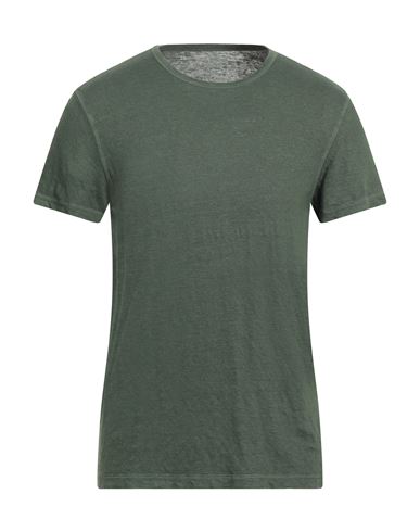 Shop Majestic Filatures Man T-shirt Military Green Size M Linen, Elastane