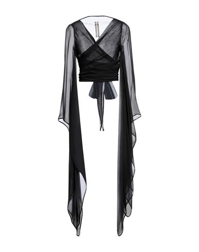 Shop Rick Owens Woman Top Black Size 10 Silk