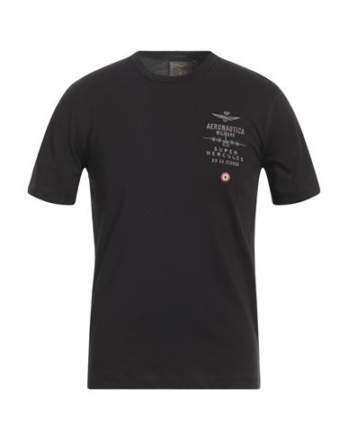 Aeronautica Militare Man T-shirt Black Size S Cotton In Gold