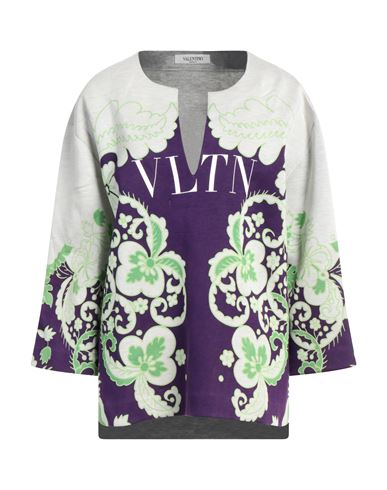 Valentino Printed Modal-jersey Top In Grey