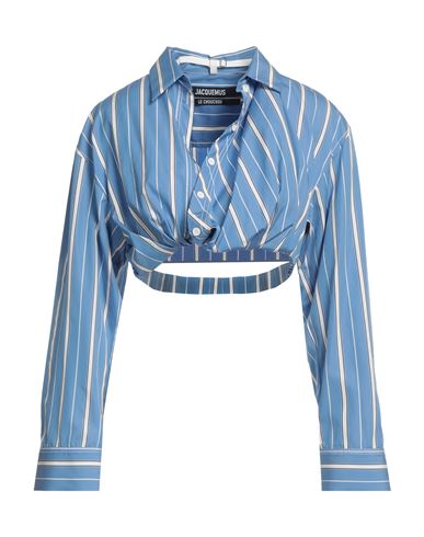 Jacquemus Woman Shirt Light Blue Size 6 Cotton