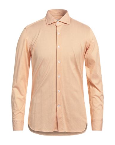 Shop Sonrisa Man Shirt Ocher Size 17 ½ Cotton In Yellow