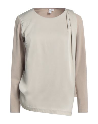 European Culture Woman T-shirt Dove Grey Size Xxl Cotton, Silk, Elastane In Neutral