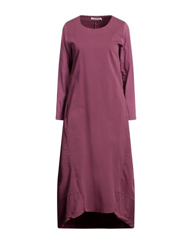 European Culture Woman Midi Dress Deep Purple Size Xl Cotton, Cupro, Rayon, Rubber