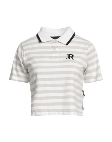 Shop John Richmond Woman Polo Shirt Grey Size Xl Cotton, Elastane