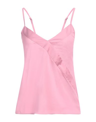 Shop Max Mara Woman Top Pastel Pink Size 12 Cotton, Polyamide, Elastane