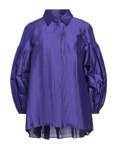 Shop Max Mara Studio Woman Shirt Purple Size 14 Silk
