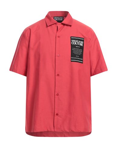 Shop Versace Jeans Couture Man Shirt Red Size 44 Cotton