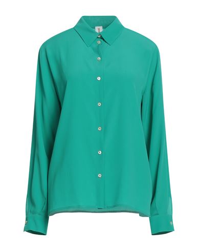 Shop 1-one Woman Shirt Green Size 8 Acetate, Silk