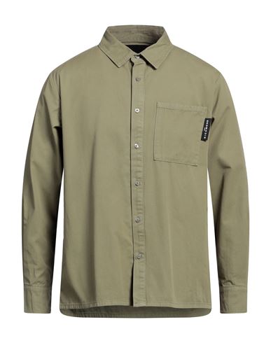 Shop John Richmond Man Shirt Military Green Size 44 Cotton
