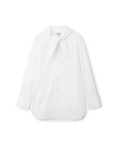 Shop Cos Woman Shirt White Size 8 Cotton