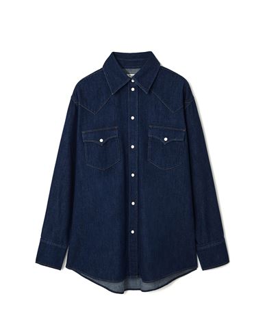 Shop Cos Woman Denim Shirt Blue Size 14 Organic Cotton, Tencel Lyocell