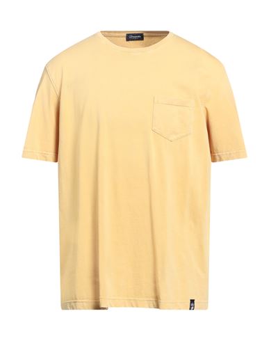 Drumohr Man T-shirt Mustard Size Xxl Cotton In Yellow