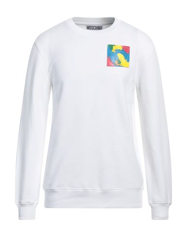 Moschino Man Sweatshirt White Size 46 Cotton