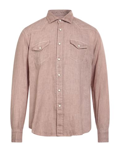 Eleventy Man Shirt Khaki Size 16 ½ Linen In Beige