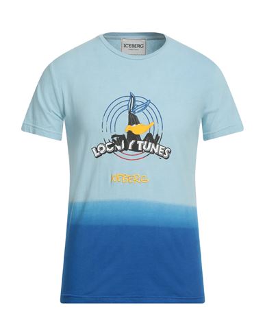 Shop Iceberg Man T-shirt Azure Size Xxl Cotton, Polyester In Blue