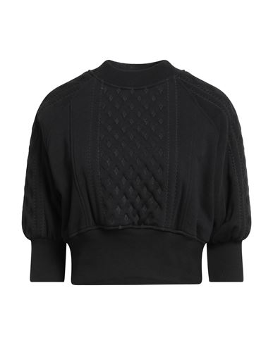 Jijil Woman Sweatshirt Black Size 8 Cotton, Polyester