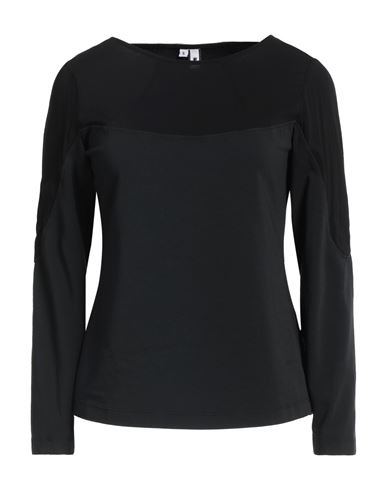 European Culture Woman T-shirt Black Size L Cotton, Viscose, Elastane
