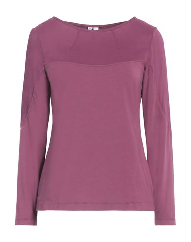 European Culture Woman T-shirt Mauve Size L Cotton, Viscose, Elastane In Purple