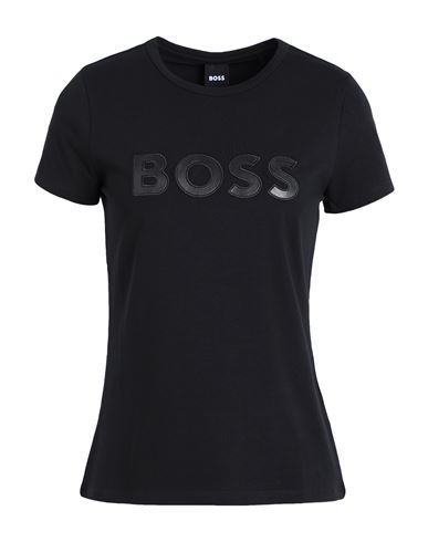 Shop Hugo Boss Boss Woman T-shirt Black Size Xl Cotton, Elastane