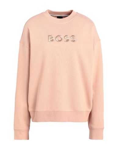 Shop Hugo Boss Boss Woman Sweatshirt Apricot Size L Cotton In Pink