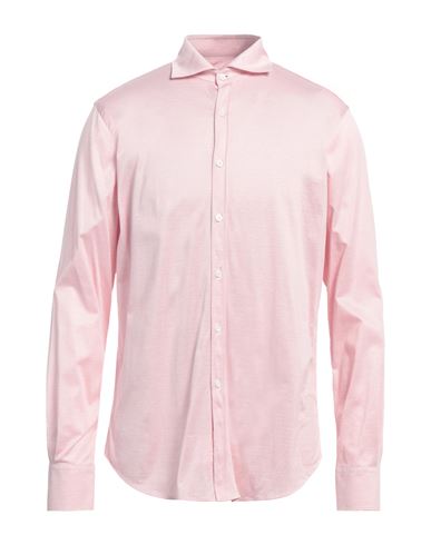 Shop Canali Man Shirt Pink Size Xl Cotton