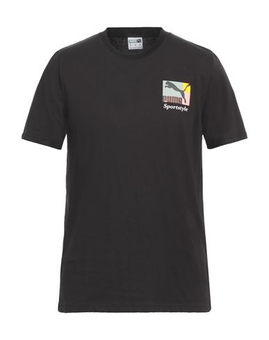 Shop Puma Man T-shirt Black Size Xxl Cotton, Polyester