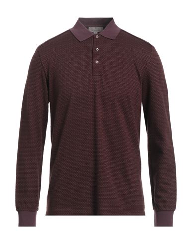 Shop Canali Man Polo Shirt Cocoa Size 40 Cotton In Brown