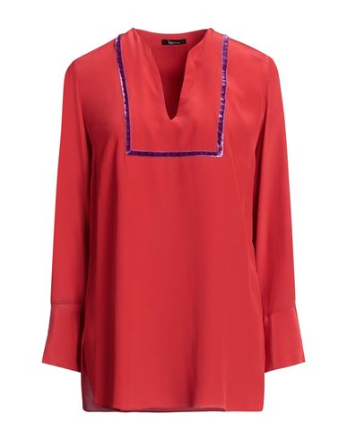 Shop Hanita Woman Top Red Size S Acetate, Silk