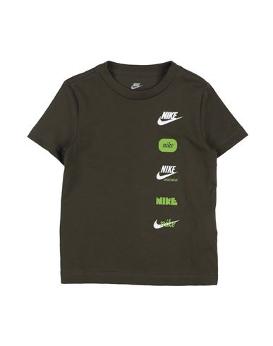 Nike Babies'  Club+ Badge Tee Toddler Boy T-shirt Military Green Size 7 Cotton, Polyester