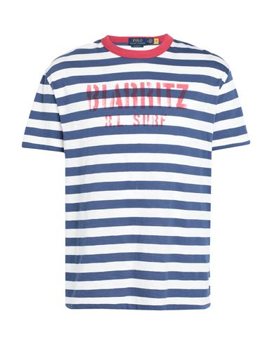 Polo Ralph Lauren Classic Fit Striped Jersey T-shirt Man T-shirt Navy Blue Size L Cotton