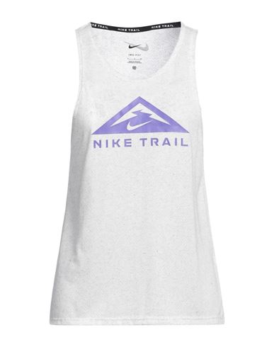 Shop Nike Woman Tank Top Light Grey Size L Polyester, Cotton, Viscose