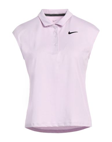 Shop Nike Woman Polo Shirt Lilac Size L Polyester, Elastane In Purple