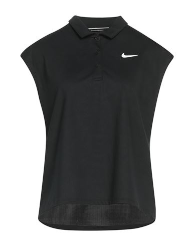 Shop Nike Woman Polo Shirt Black Size L Polyester, Elastane